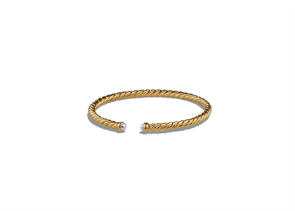 Gold Plated Womens Pearl Twisted Bracelet